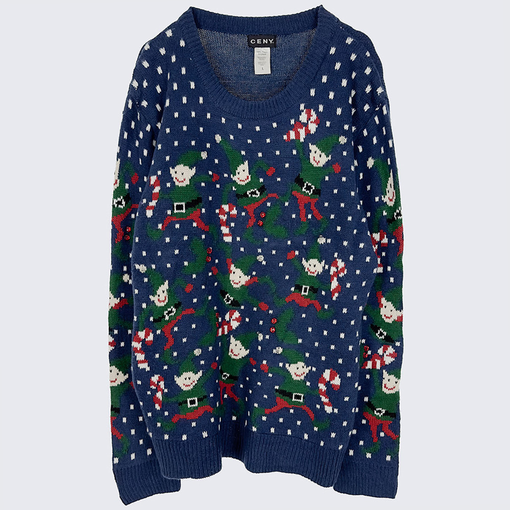 아크릴 크리스마스 스웨터 (여성 오버핏)